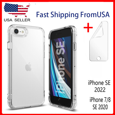 #ad For iPhone SE 2nd 3rd Gen 8 7 Clear Case Crystal Cover w Screen Protector $6.59