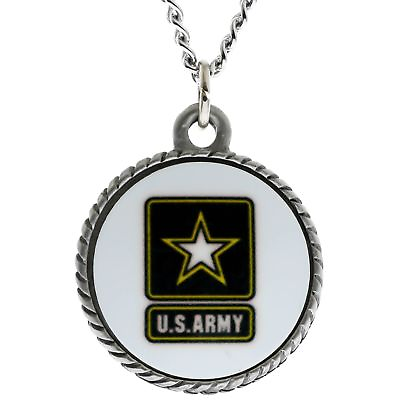 #ad Army Pendant 18quot; 2mm Stainless Steel Curb Chain D 5 $22.21