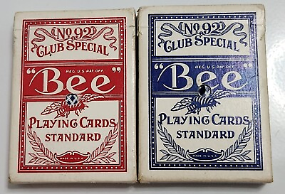 #ad LOT OF TWO DECKS BEE STANDARD N°. 92 PLAYING CARDS HARRAH#x27;S AT TRUMP PLAZA $10.95