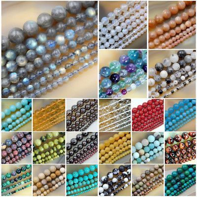 #ad Wholesale Smooth Natural Gemstone Round Loose Beads 15quot; 4mm 6mm 8mm 10mm 12mm $10.99