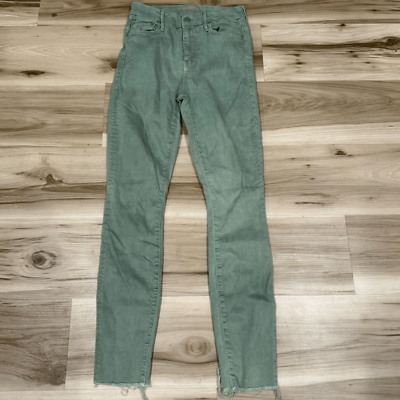#ad Mother Green Skinny Raw Hem Jeans Pants Women’s 25 $65.00