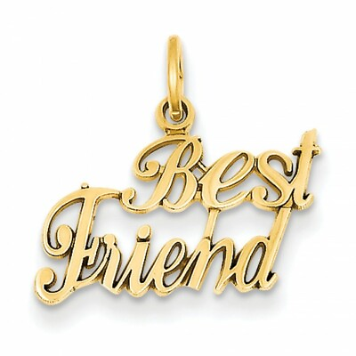 #ad Best Friend Charm Pendant Necklace 14K Yellow Gold Plated Sterling Silver $70.19