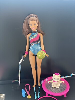 #ad Barbie Spin #x27;n Twirl Gymnast Doll and Accessories GHK24 . Complete GBP 22.00