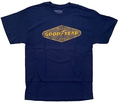 #ad Goodyear Tires Men#x27;s Officially Licensed Distressed Logo Print Tee T Shirt $14.99