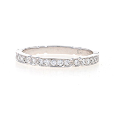 #ad Simon G. Diamond Wedding Band White Gold 18k Round Brilliant .23ctw Ring $899.99