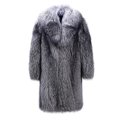 #ad Mens Outwear Parka Silver Faux fur Coat Winter Warm Long Jacket Trench Overcoat $111.53