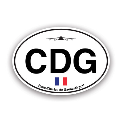 #ad Charles de Gaulle Airport Euro Oval Sticker Decal Weatherproof cdg paris $34.99