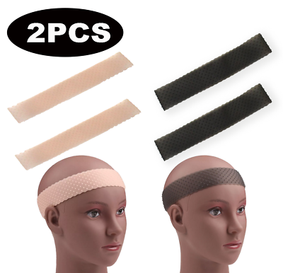#ad 2PCS Silicone Wig Grip Band Non Slip Adjustable Fix Elastic Hair Headband Supply $7.59