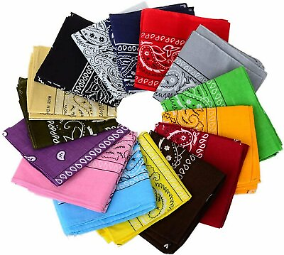 #ad New Cotton Paisley Print Scarf Bandana Handkerchief Head Wrap Durag Bandana $3.09