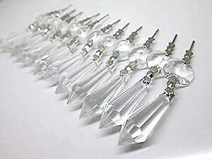 #ad Replacement Chandelier Icicle Crystal Prisms 38mm Pack of 20 1.5In Clear $26.31
