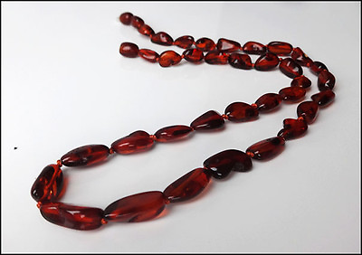 #ad Natural Cognac Baltic Amber Necklace 55cm 21.6in $19.00