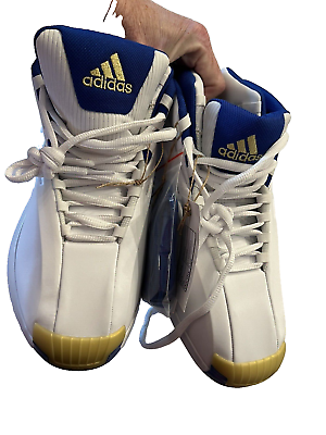 #ad #ad Adidas New Crazy 1 Sneakers White Blue Gold Size 12 Basketball $127.49