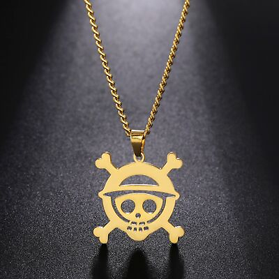 #ad Stainless Steel Necklaces Skeleton Pirate Pendants One Piece Jewelry $7.29