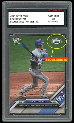 #ad Shohei Ohtani 2024 Topps Now Seoul Series Logo 1st Graded 10 Dodgers Debut Card $35.99