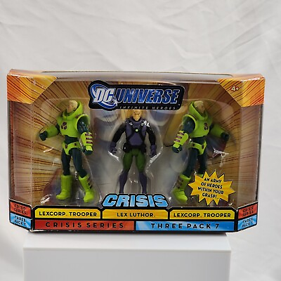 #ad DC Universe Crisis Lex Luthor Lexcorp Trooper Three Pack #7 Action Figure Set $26.98