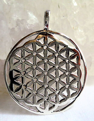 #ad Flower of Life 925 Silver Pendant Reiki Sacred Geometry New Age Spirituality GBP 14.00