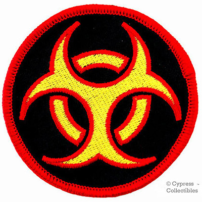 #ad BIOHAZARD SYMBOL embroidered iron on PATCH MULTI COLOR NUCLEAR ZOMBIE LOGO $4.95