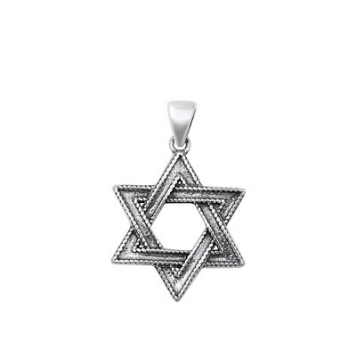 #ad Sterling Silver 925 quot;STAR OF DAVIDquot; PENDANT 20MM WITH SNAKE CHAIN NECKLACE 18quot; $19.74