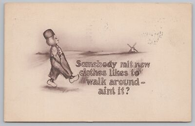 #ad Cobb Shinn Kid Walking In New Clothes Windmill In Bkgd PM 1912 Vintage Postcard $2.80