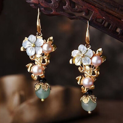 #ad Crystal Pearl Flower Earrings Ear Stud Women Charm Party Jewelry Gift $12.73