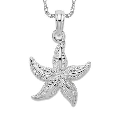 #ad 925 Sterling Silver Starfish Necklace Charm Pendant $122.00