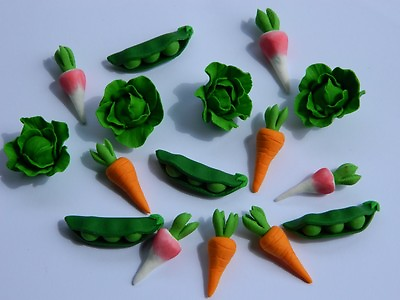 #ad 10 edible 3D VEGETABLES PETER RABBIT cake topper decoration garden FARM carrot P AU $15.00