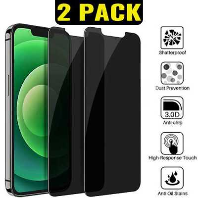 #ad 2x iPhone 15 14 13 12 11 Pro Max XR Privacy Tempered GLASS Screen Protector $5.75