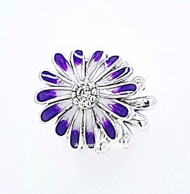 #ad New 100% Authentic PANDORA 925 Ale Purple Daisy Flower Pendant Charm 798775C02 $46.75