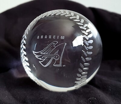 #ad Tiffany amp; Co. 2.75quot; Anaheim Angels Crystal Glass Baseball Paperweight  $129.99