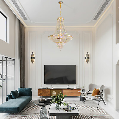 #ad Modern Luxury Crystal Chandelier Ceiling Fixtures Pendant Lighting Indoor Decor $162.49