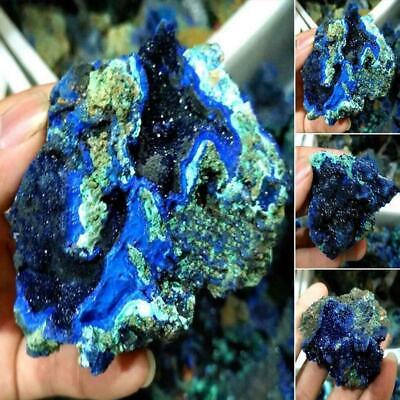 #ad New Azurite Malachite Geode Crystal Natural Mineral Specimen Reiki Healing Stone $17.85