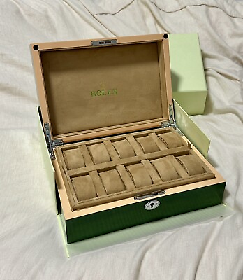 #ad Rolex Watch Box Case Storage Multi 10 Watch Green Display FAST PRIORITY SHIPPING $549.99