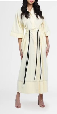 #ad Camilla And Marc AU14 US10 Custard Cotton Farlow Midi Shirt Dress BNWT RRP$550 AU $300.00