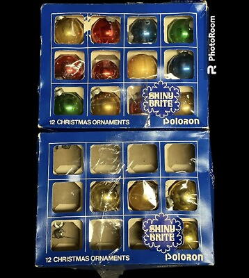 #ad LOT OF 16 SHINY BRITE ORNAMENTS WITH ORIGINAL BOXES $38.00