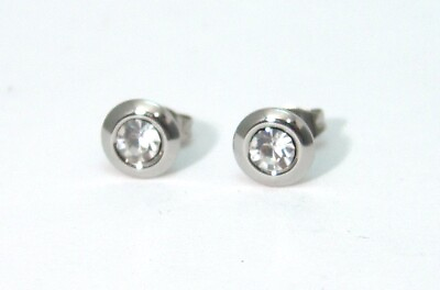 #ad Hypoallergenic Surgical Steel Clear Crystal Stud Earrings Hypoallergenic $8.99