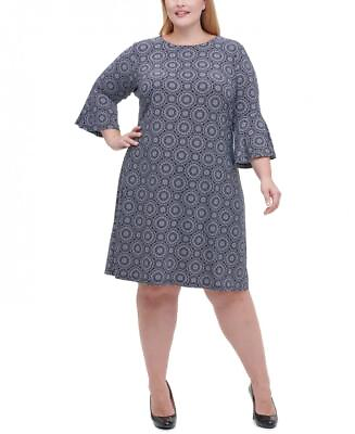 #ad New $104 Tommy Hilfiger Women#x27;s Knee Length Half Sleeve Shift Dress A4143 $26.99