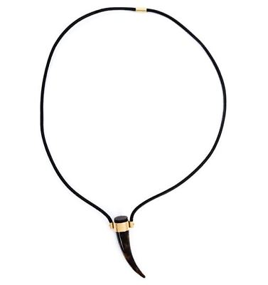 #ad New Michael Kors Tortoise Horn Pendant amp; Leather Cord Necklace MKJ4127710 $165 $165.00