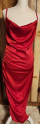 #ad #ad Women Long party evening Sleeveless Dress red $8.00