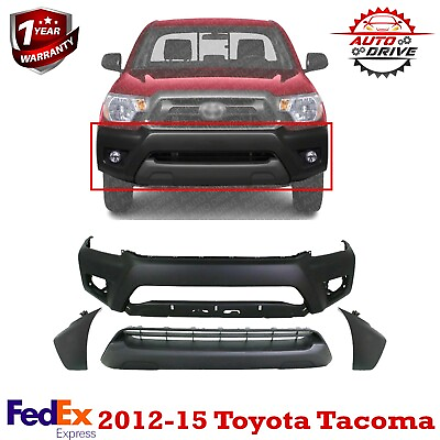 #ad Front Bumper Kit Textured Black End Caps For 2012 2015 Toyota Tacoma $222.92