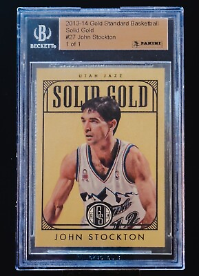 #ad 1 1 Solid Gold 2013 2014 Gold Standard Basketball Solid Gold #27 John Stockton $25000.00