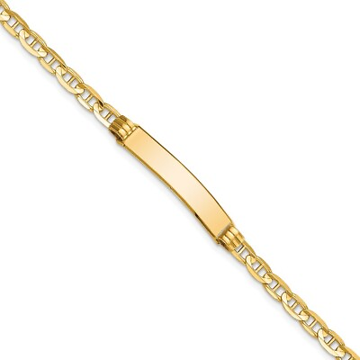 #ad 10K Yellow Gold Anchor Link ID 7quot; Bracelet For Women 4.1g $524.00