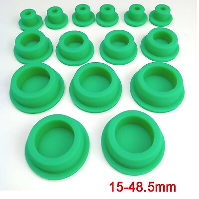 #ad Silicone Rubber Blanking End Caps Pipe Tube Inserts Plugs Bung 15mm 48.5mm Green $2.25