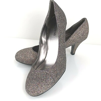 #ad Call It Spring Golden Silver Multi Color Glitter Sparkly Heels Pumps 7 Sparkle $39.99