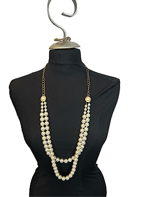 #ad Dynamic pearl double layer drop long necklace state piece $34.00