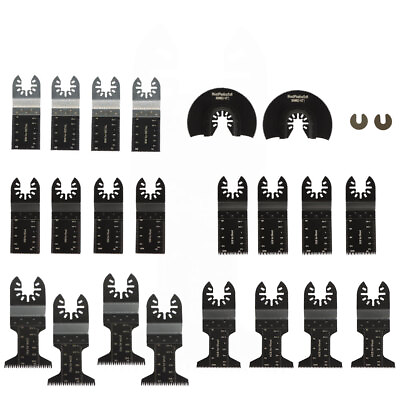 #ad 24PCS Universal Wood Metal Oscillating Multitool Quick Release Saw Blades $23.14