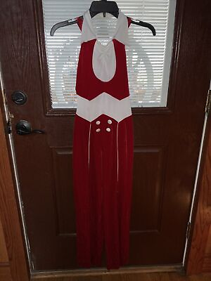 #ad ArtStone Dance Costume Red White Large Child Style 0078 Pantsuit Christmas Long $10.00