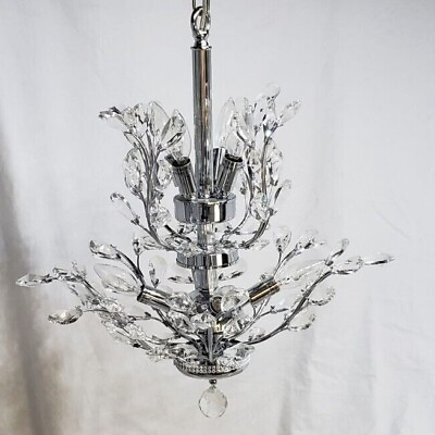 #ad Orchid 8 light Chrome Chandelier $500.00
