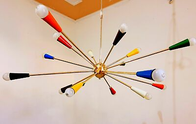 #ad Mid Century Design 16 Multicolored Arms Sputnik Chandelier Handcrafted Light $210.00