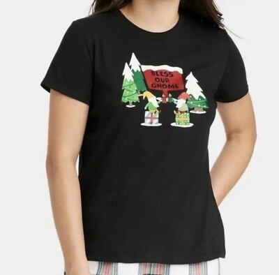#ad Womens Wondershop Gnome Family Matching Pajama Shirt Black Size 4X $7.00