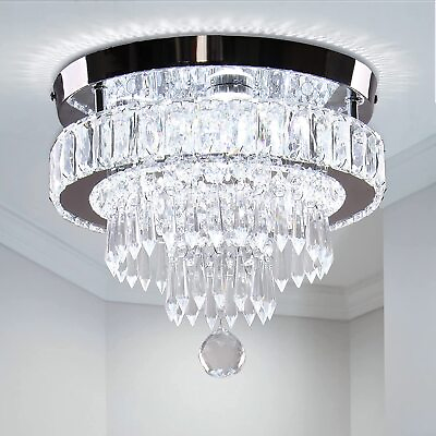 #ad Modern Crystal Chandeliers LED Flush Mount Ceiling Lights for Bedroom Kitchen $65.98